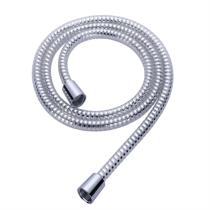 Hose Cawod Gwyn Gwyn Arian PVC 1.5m ar gyfer Cawodydd Hyblyg Hyblyg